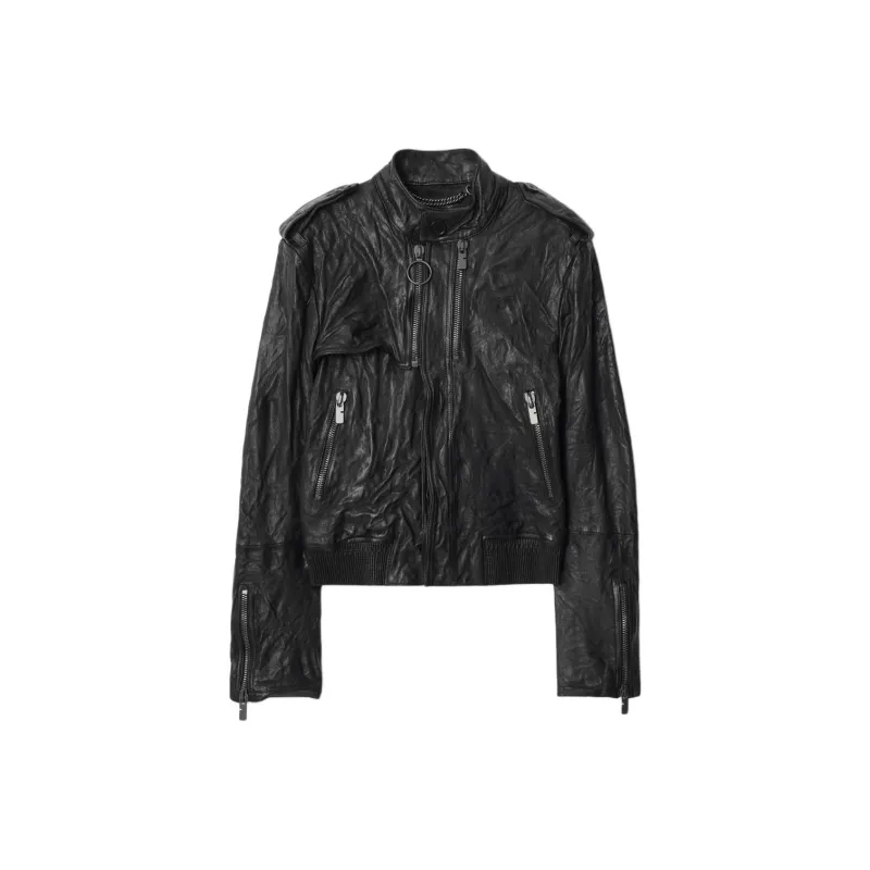 Burberry SS25 Leather Jacket Women's Black-0