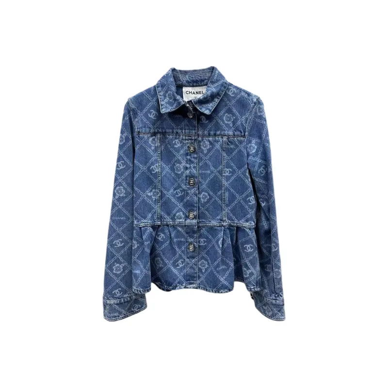 CHANEL 23A Denim Jacket Women's Blue-0