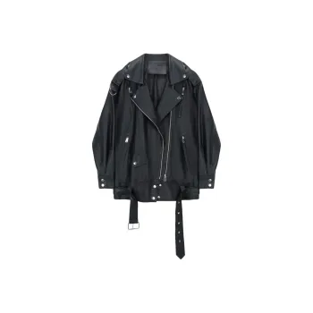 COMBO Leather Jacket Women's Black