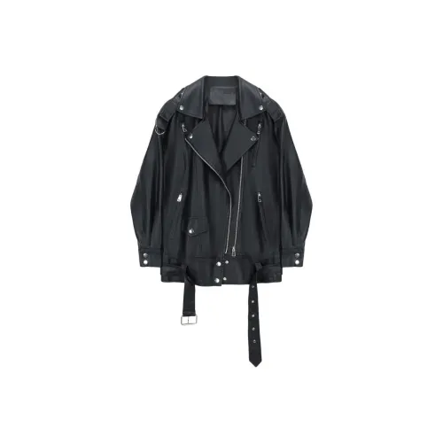 COMBO Leather Jacket Women's Black