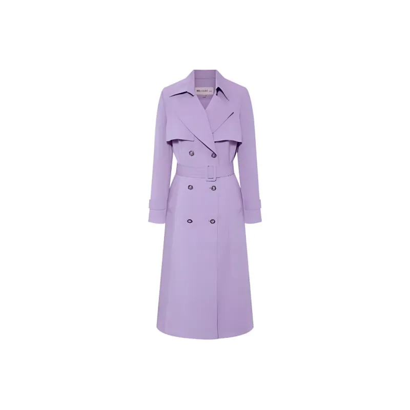 BBLLUUEE Trench Coat Women's Mist Purple-0