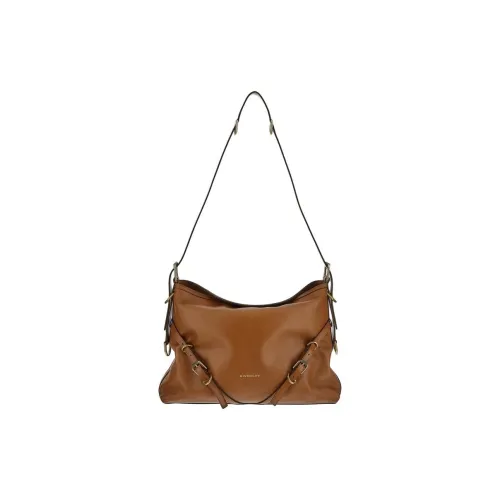 Givenchy Voyou Leather Shoulder Bag Medium Size Women's Brown