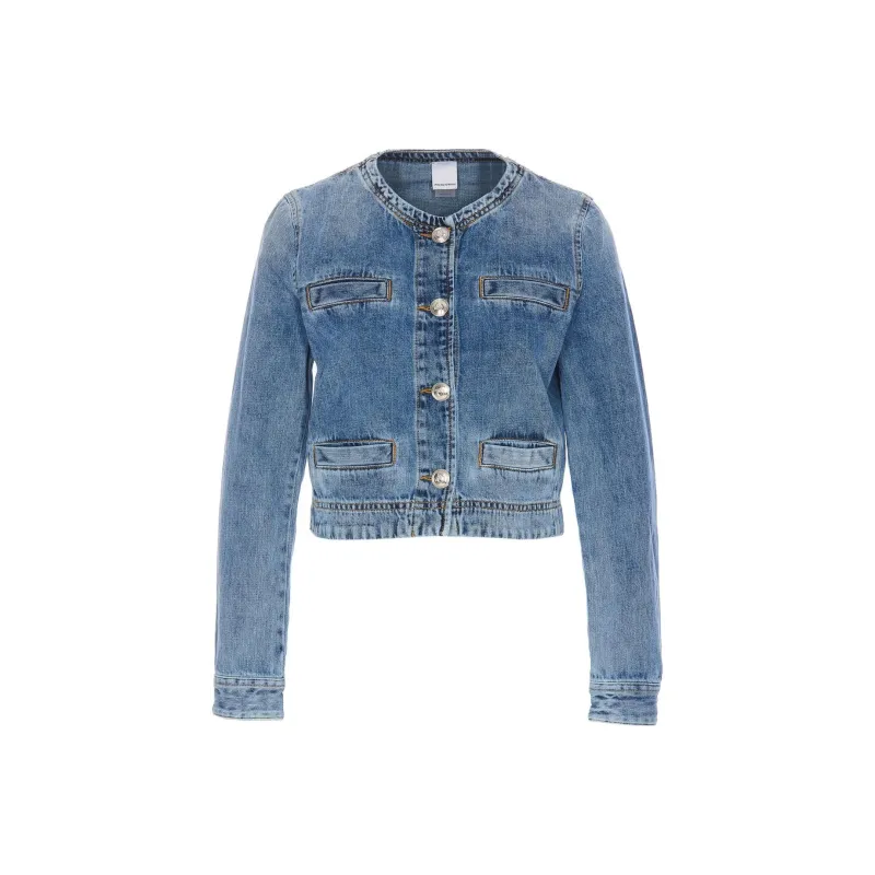 PINKO Crewneck Denim Jacket-0
