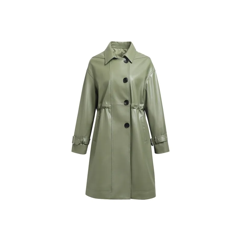 Kele Coco Leather Jacket Women's Pea Green-0