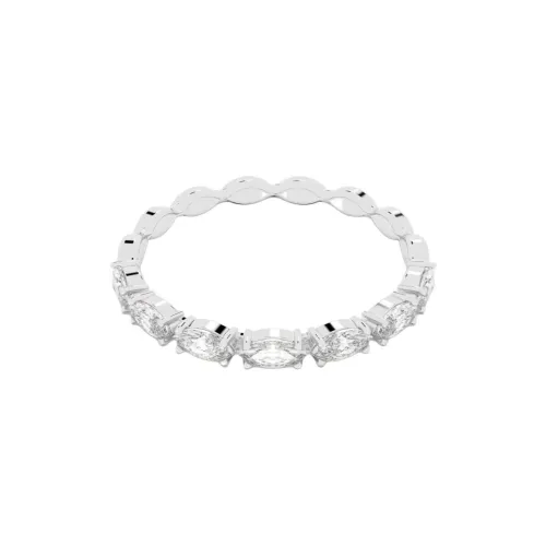Swarovski Rhodium Plated Zirconia Rings Unisex Silver