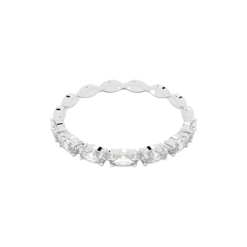Swarovski Rhodium Plated Zirconia Rings Unisex Silver-0