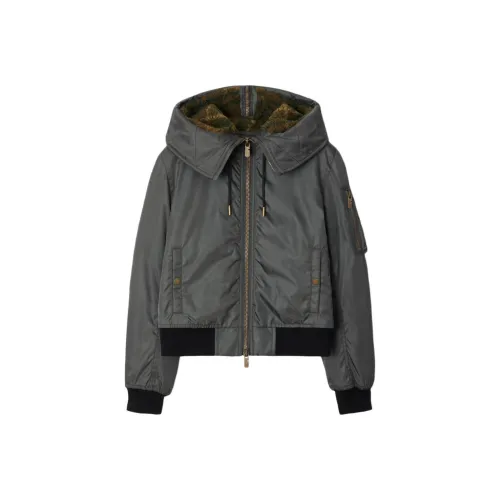Burberry Logo Embroidered Hooded Jacket