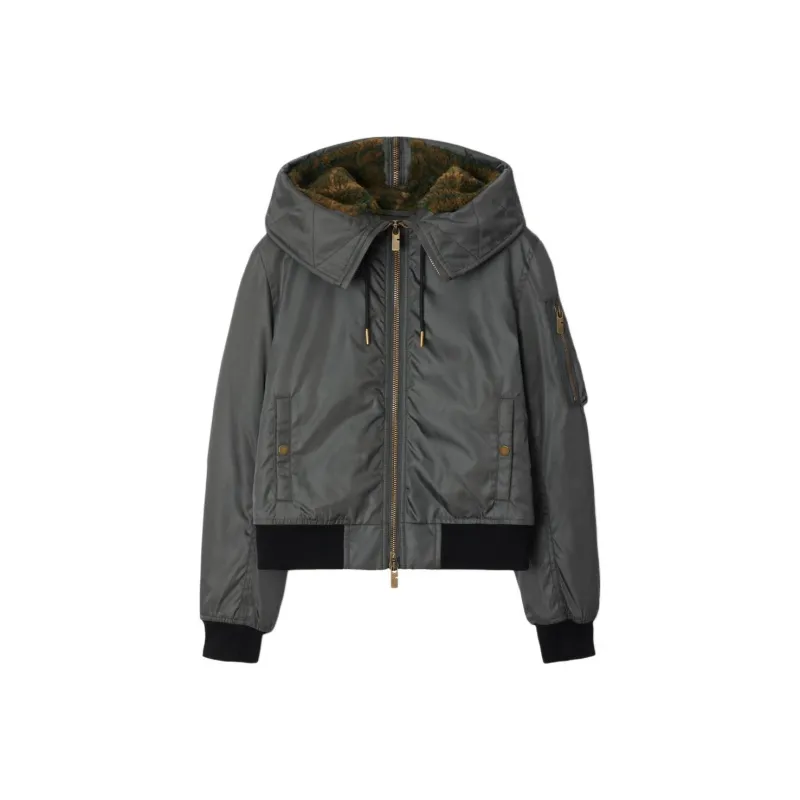 Burberry Logo Embroidered Hooded Jacket-0