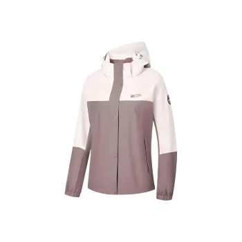QIAODAN Trench Coat Women's Bean Brown/Calamine White