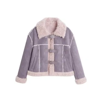 Love To Serve Velvet feel Coat Women's Purple