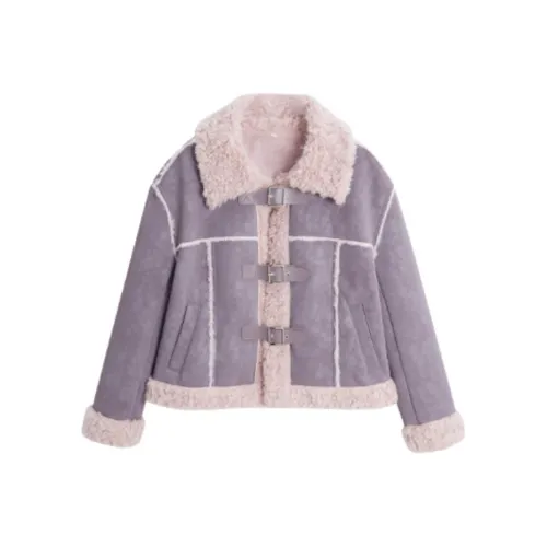 Love To Serve Velvet feel Coat Women's Purple