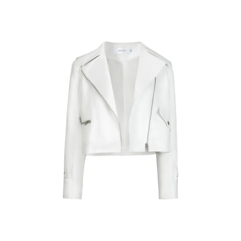 Barb Chill Leather Jacket Women's White-0