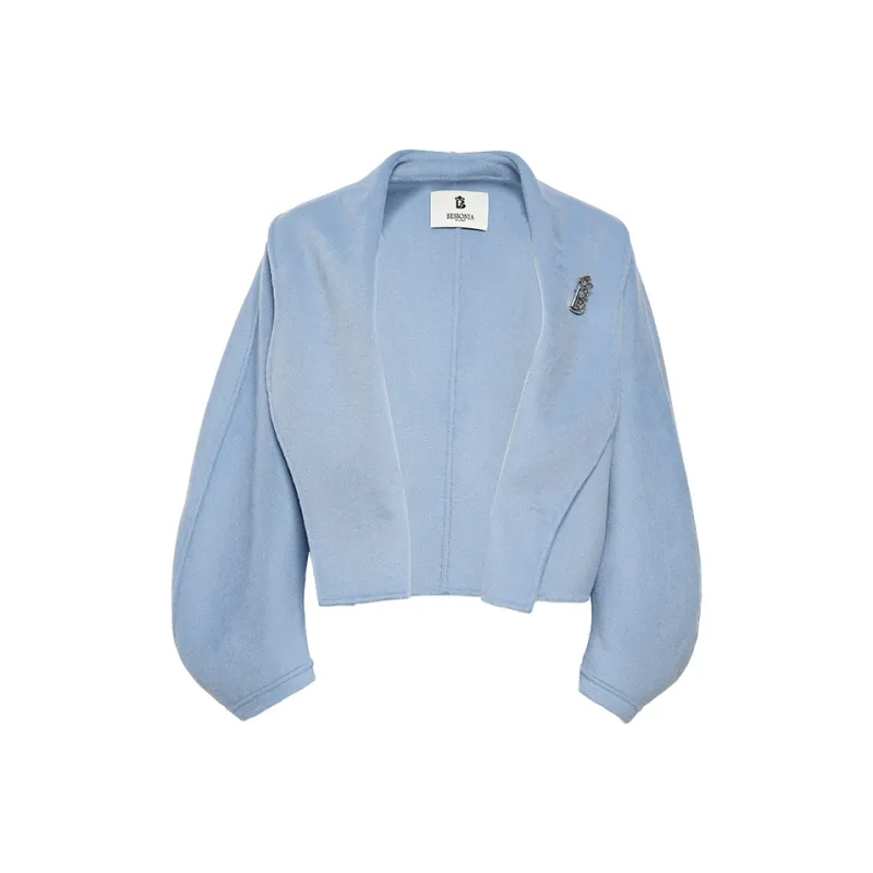 BESIONIA FW24 Cropped Coats Women's Blue-0