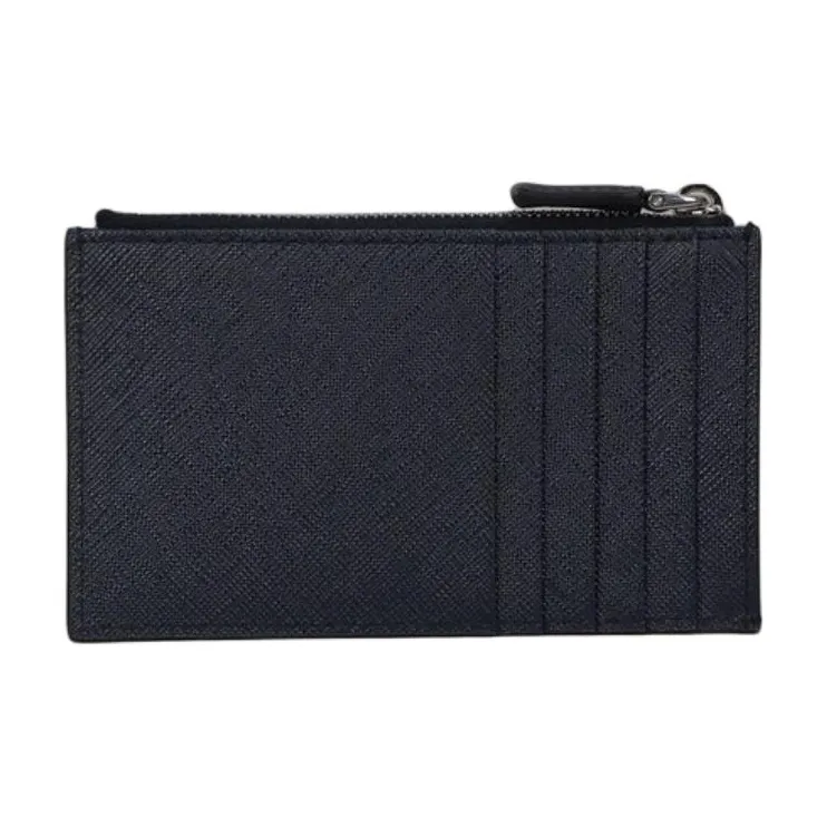 PRADA Saffiano Calfskin Wallet Women's Dark Blue-2