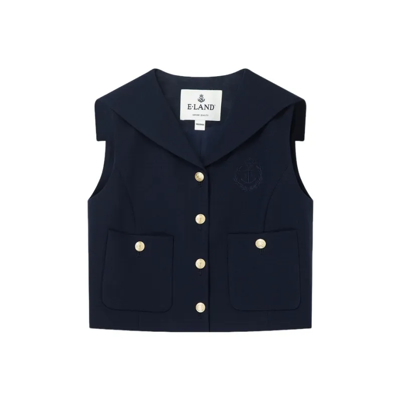 E.land Vests Women's Navy Blue 59Navy-0