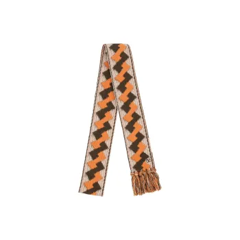Valentino Logo Embroidered Fringed Edge Scarf