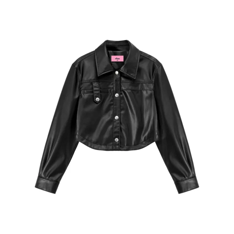 CHUU Leather Jacket Women's Black-0