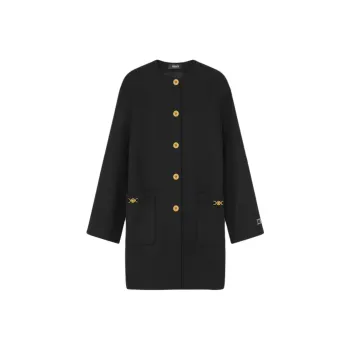 VERSACE Collarless Caban Coat