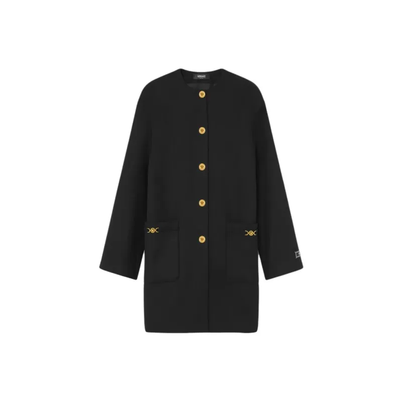 VERSACE Collarless Caban Coat-0