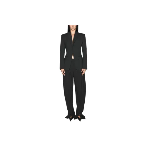 Mugler SS25 Black Pierced Tailored Jacket Business Suit Women's Black
