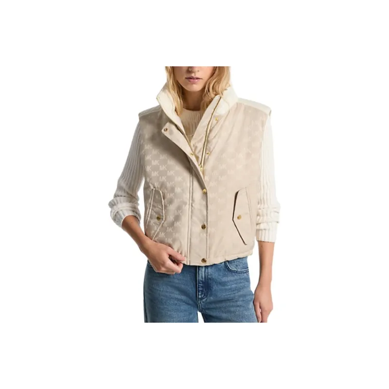 MICHAEL KORS Logo Jacquard Puffer Vest-0