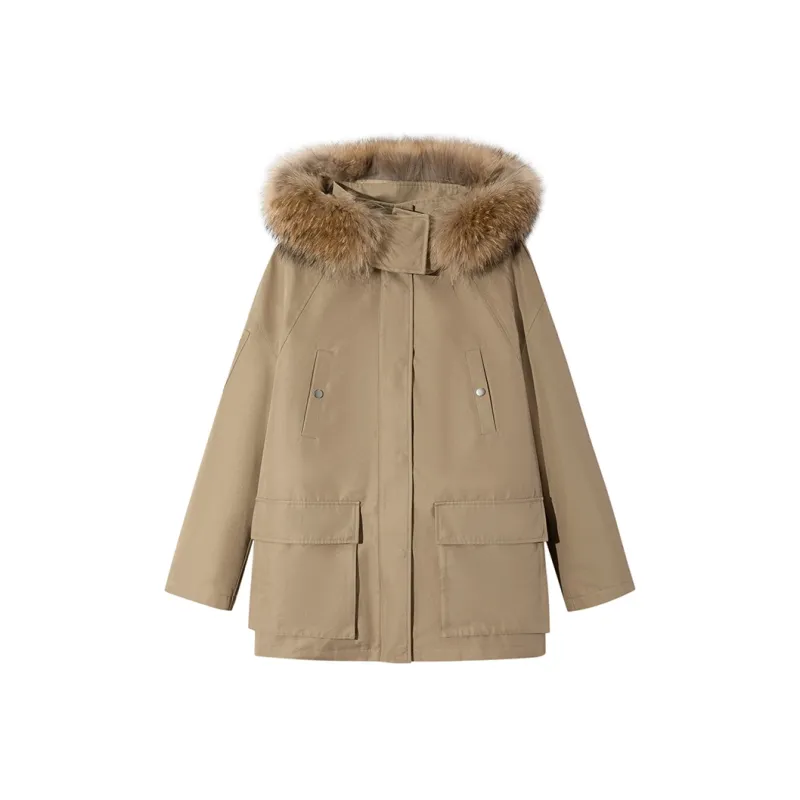 Ouyang Cropped Coats Women's-6