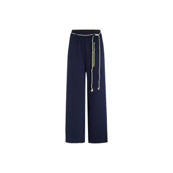 Little Pull Casual Pants Women's Navy Blue