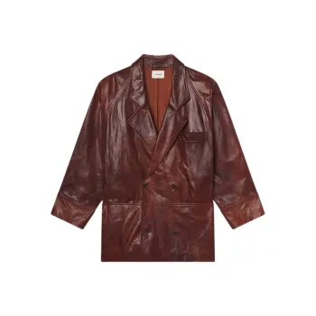 FRAME SS25 Leather Jacket Women's Brown
