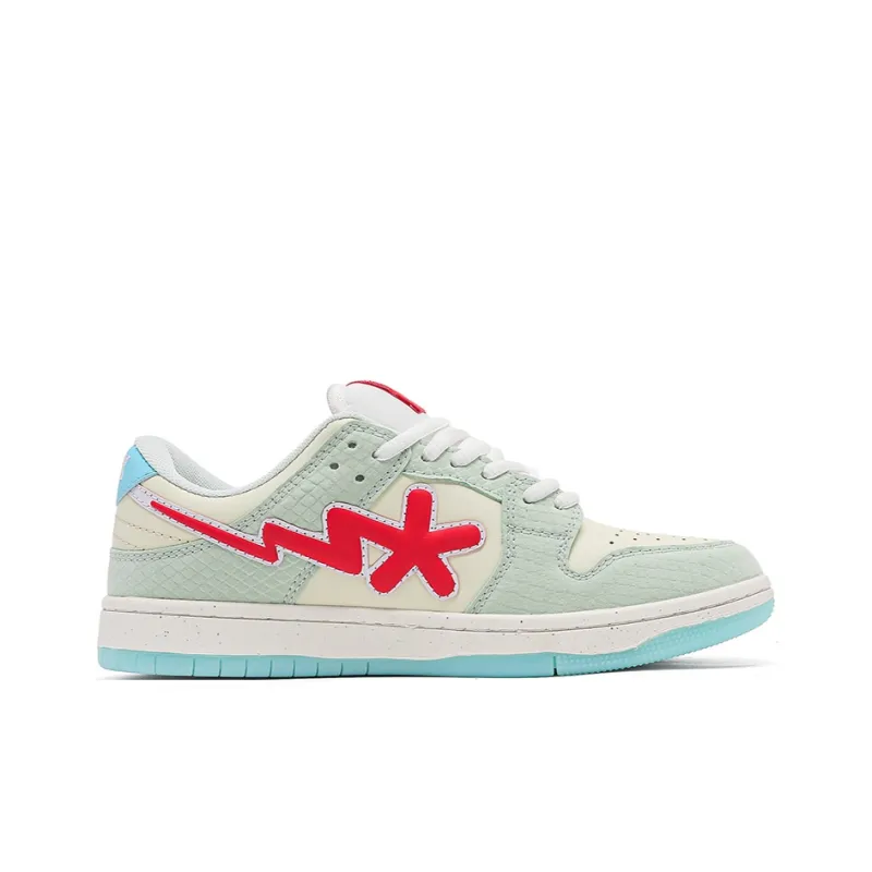B.Duck Summer Travis Scott X AJ1 Lightning Collection Skateboard Shoes Unisex Low Top Cyan-2