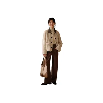XWI Velvet feel Coat Women's Milk Tea Beige