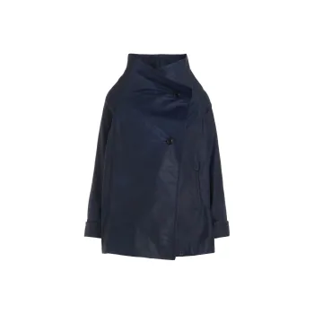Yohji Yamamoto Y's FW24 Leather Jacket Women's Marine Blue