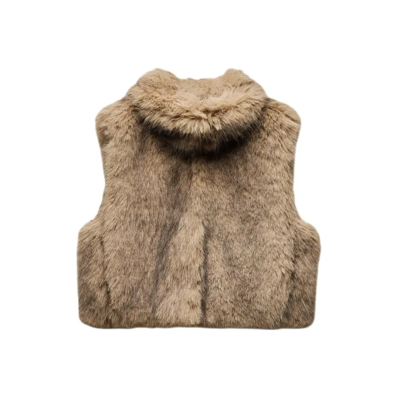 ZARA Vests Women's Light Beige-0