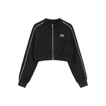 PAIN OR PLEASURE Cropped Coats Women's Black