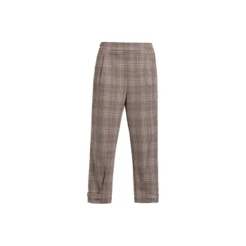 QIAOWANNI Casual Pants Women's Gentleman Checkered