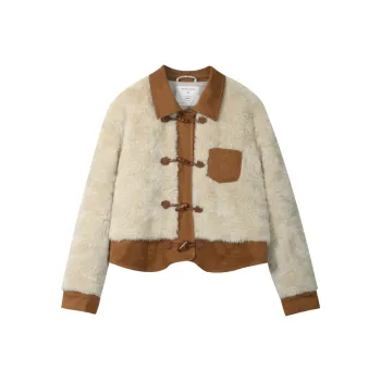 MISHOW Velvet-feel Coat Women's Paulownia Apricot