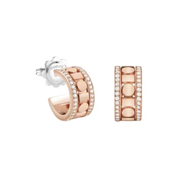 Damiani Rose Gold With Diamond Earrings Unisex