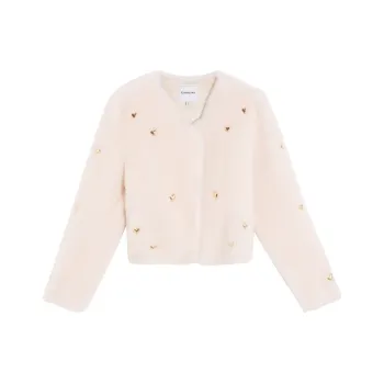 Bebe Velvet feel Coat Women's Ecru