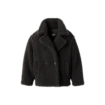 UGG Double Breasted Short Teddy Coat