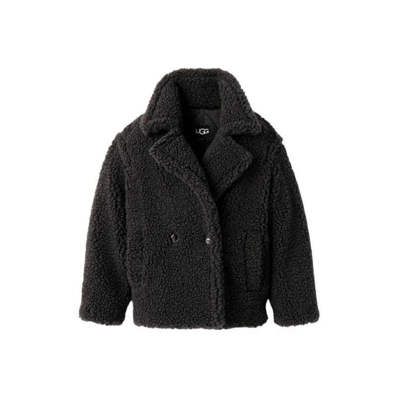 UGG Double Breasted Short Teddy Coat-0