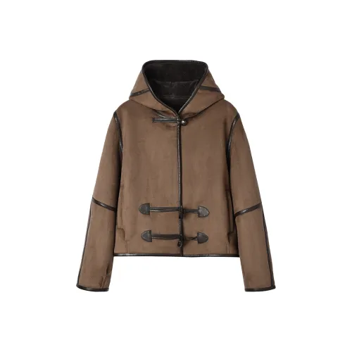 SINBOS Fur Women's Paulownia Coffee