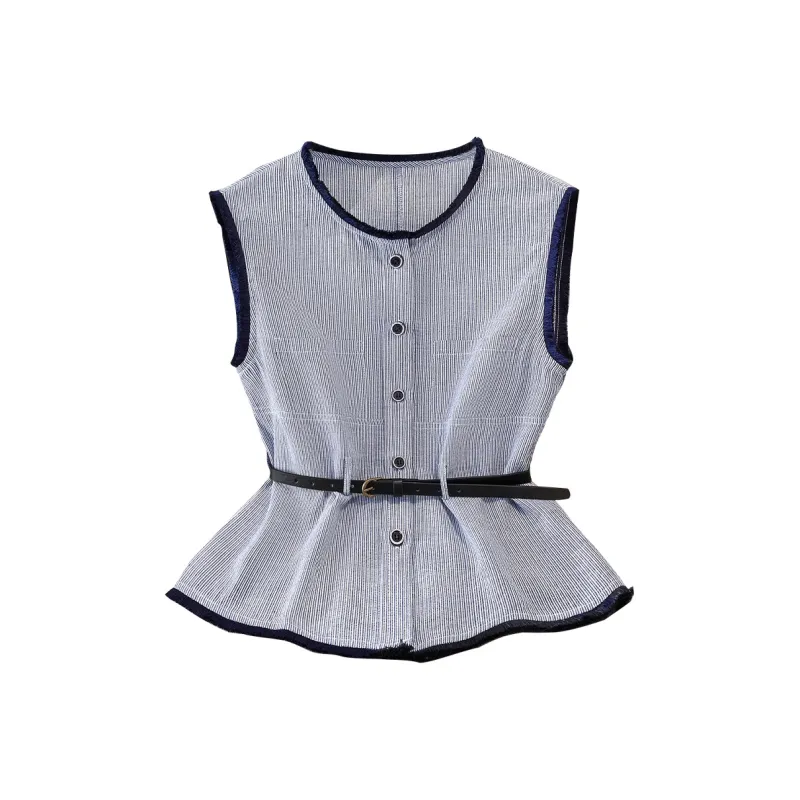 TOUCH Vests Women's Blue With White Lettering-0