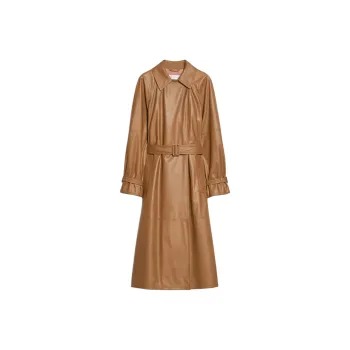 MaxMara Ande Collection Trench Coat In Matte Nappa Trench Coat Women's Brown