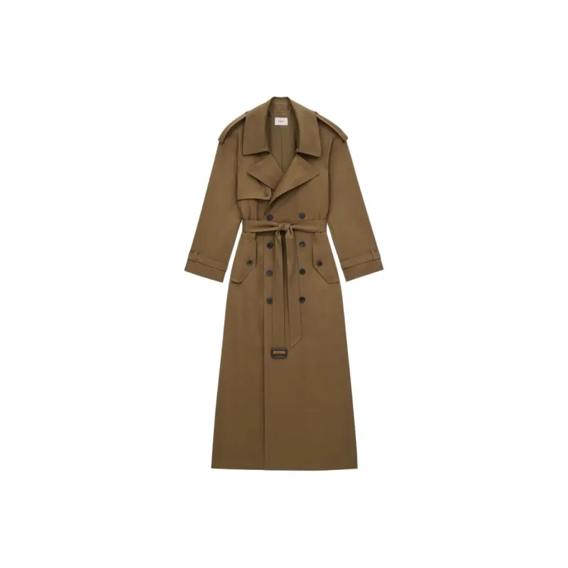 SAINT LAURENT Double Breasted Belted Trench Coat-0