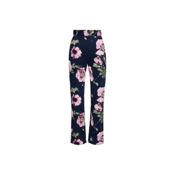 Oscar De La Renta Floral-print Cotton-blend Trousers