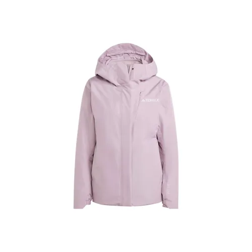 Adidas Waterproof And Windproof To Keep Warm Windbreaker Jacket Women's Dark Purple Pink