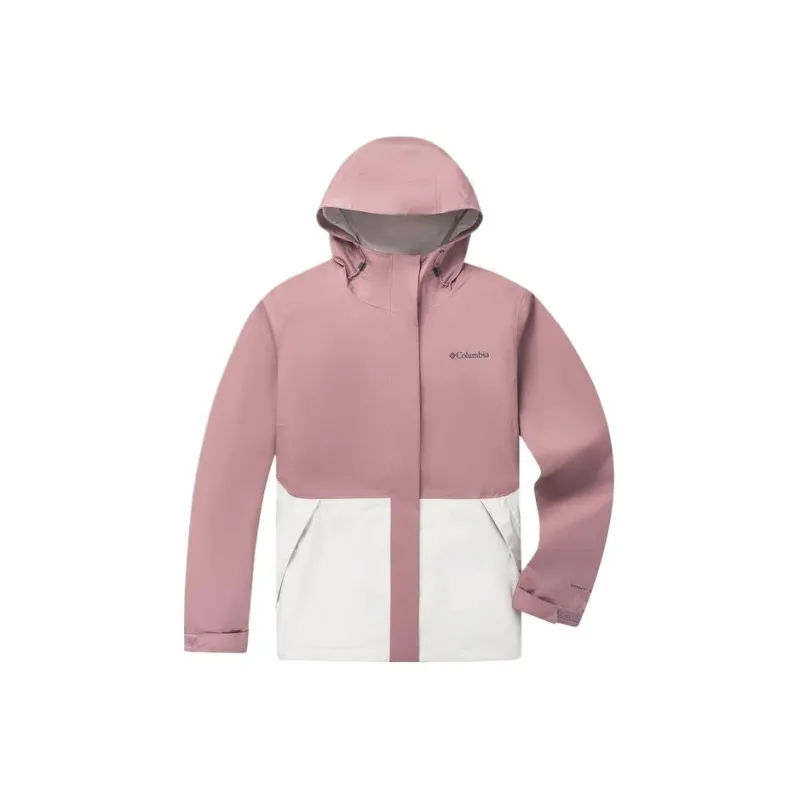 Columbia Waterproof, Thermal, And Windproof Windbreaker Jacket Women's Pink/White-0
