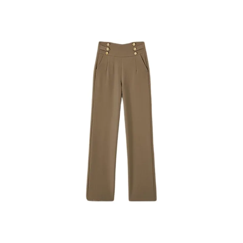 Mo Han Yi Mei Casual Pants Women's Khaki-0