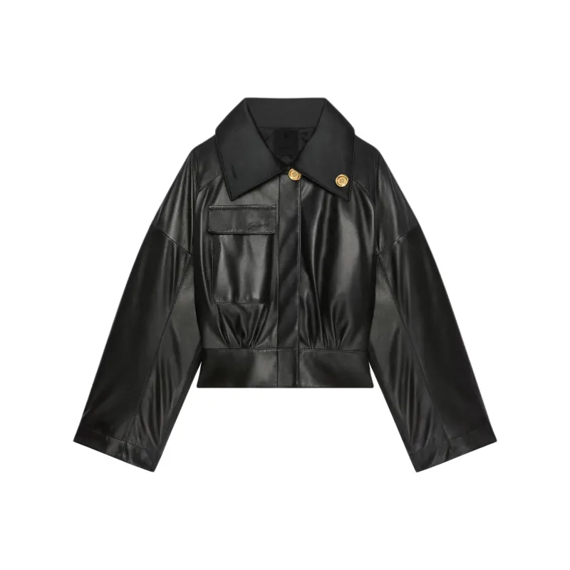 Givenchy Adjustable collar Leather Jacket-0