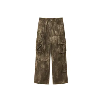 NO ONE ELSE Casual Pants Unisex Coffee Tie Dye