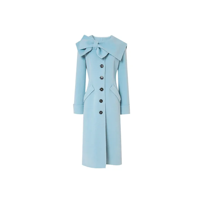 Duffy Fashion Velvet feel Coat Women's Cyan-0